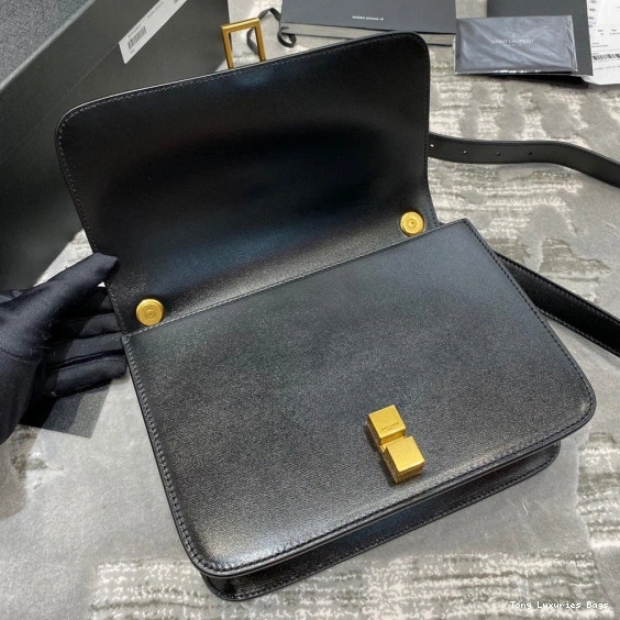 Tony Luxuries IN SMOOTH LOULOU CARRE YSL SATCHEL LEATHER 0822